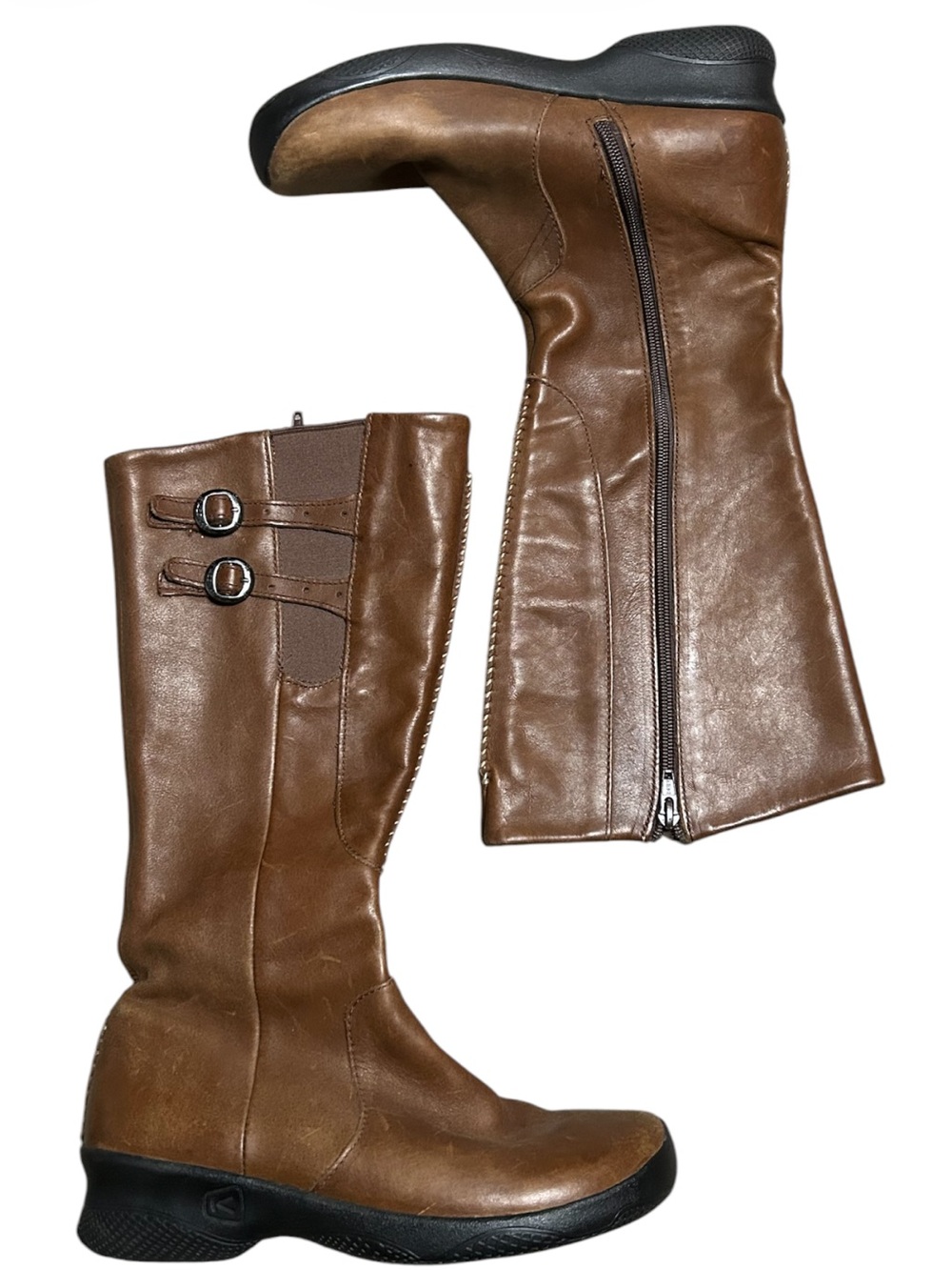 Keen Brown Bern Baby Bern 1005482 Leather Knee High Boots Size 9 - Picture 3 of 7